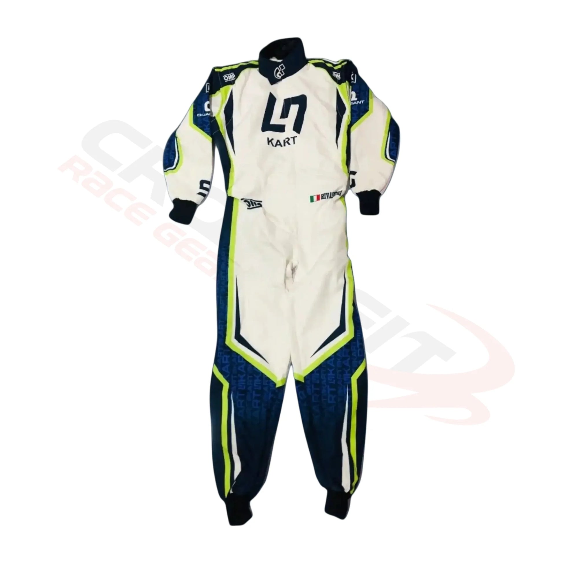 LN Kart OMP Driver Overall White Go Kart Race Suit