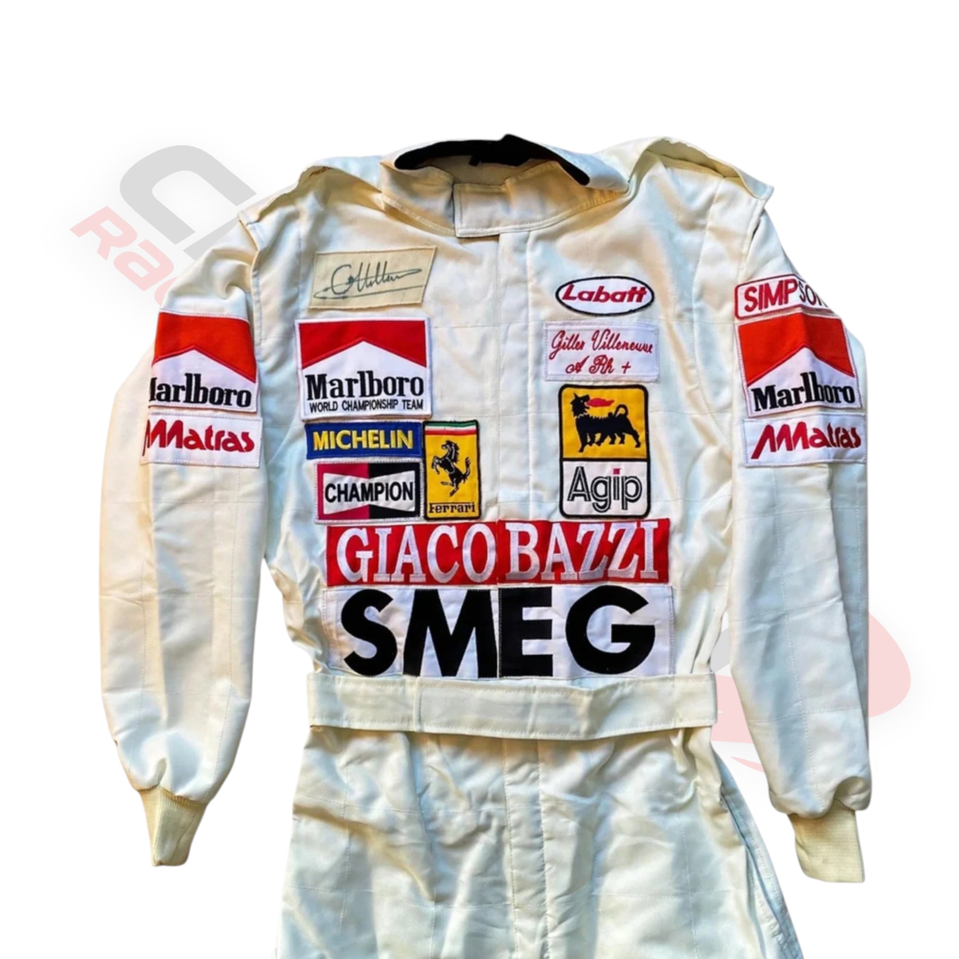 1980 Gilles Villeneuve SMEG Embroidered patches F1 Race Suit