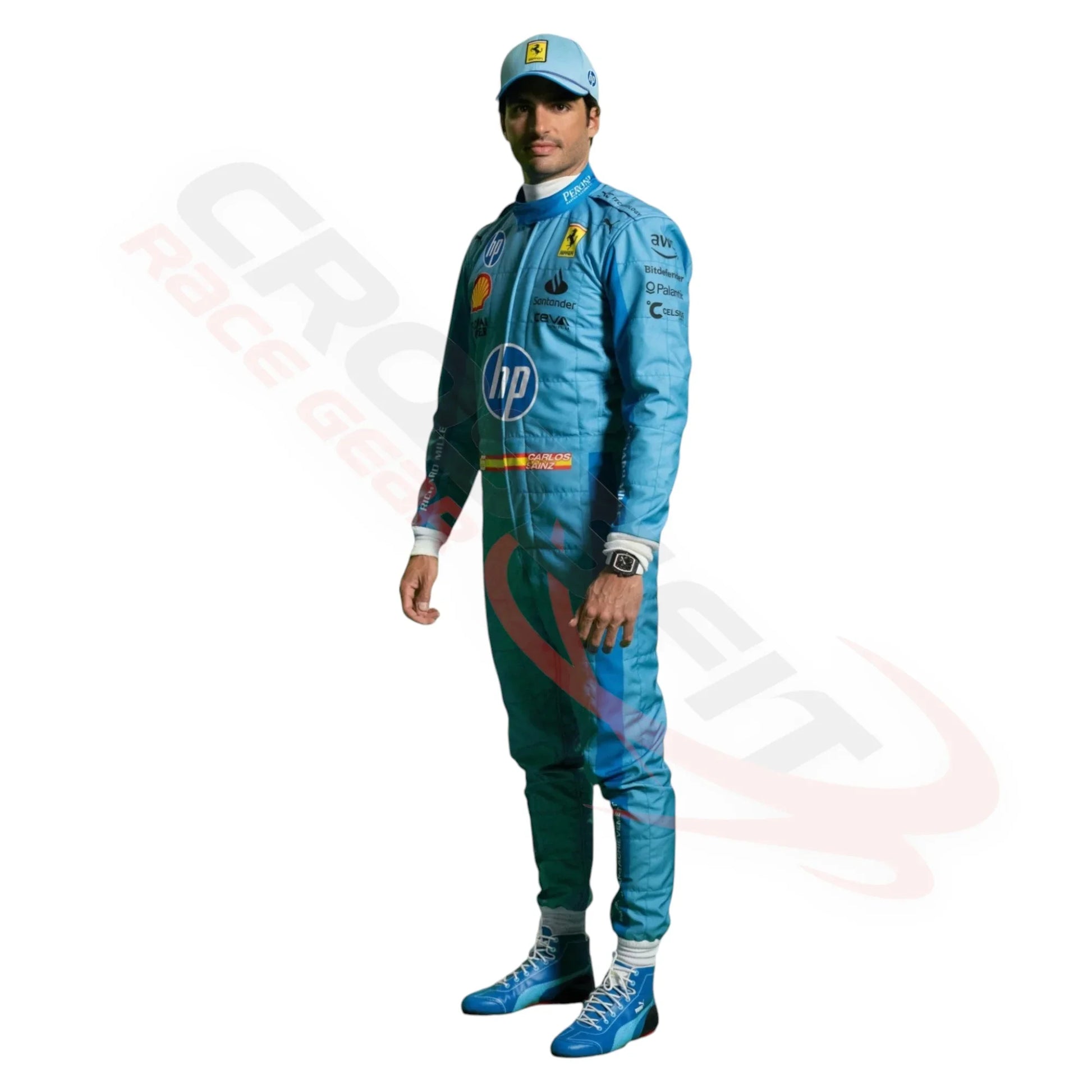 2024 Carlos Sainz Ferrari HP Miami Grand Prix F1 Race Suit