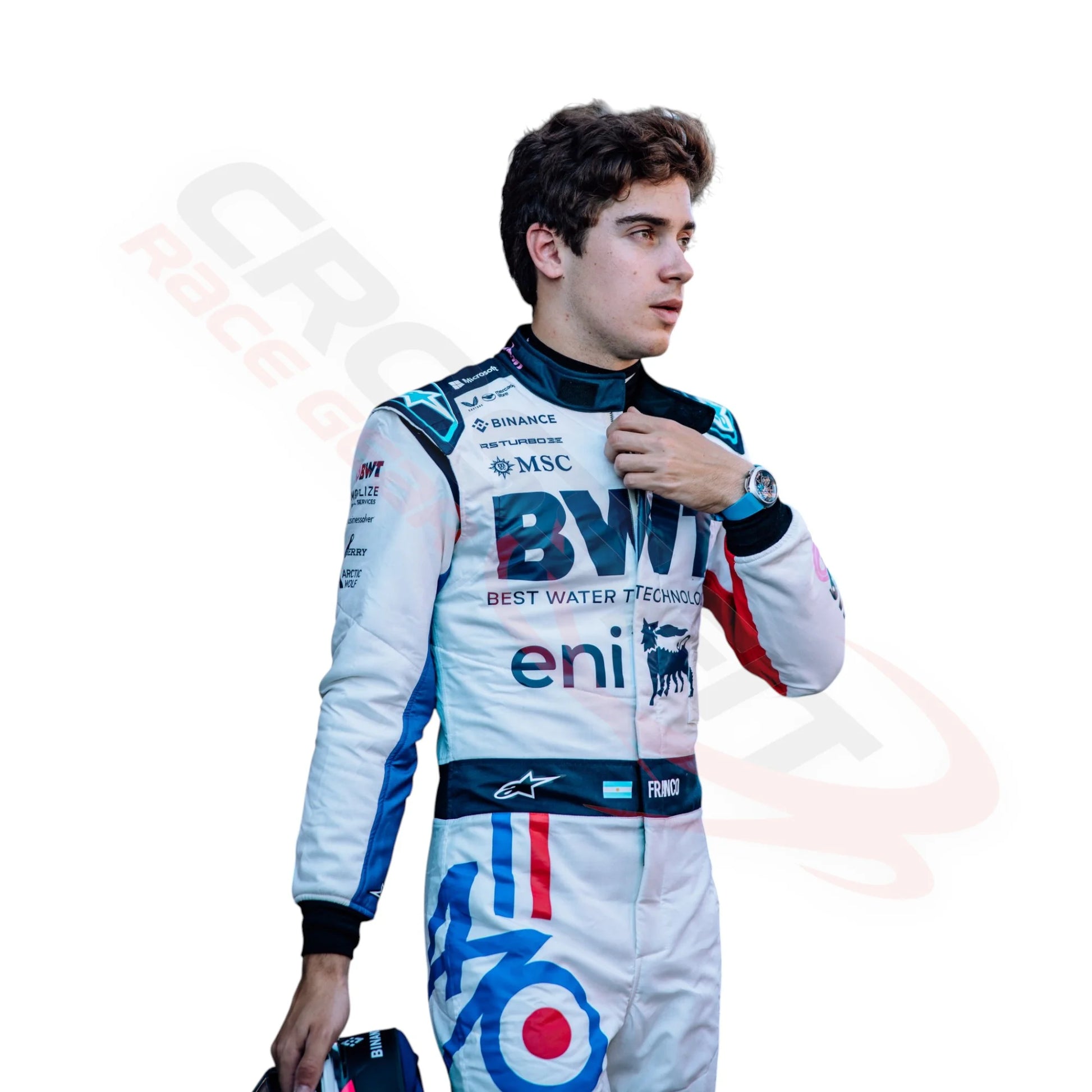 2025 Franco Colapinto Spanish GP celebrate 70 years Race Suit