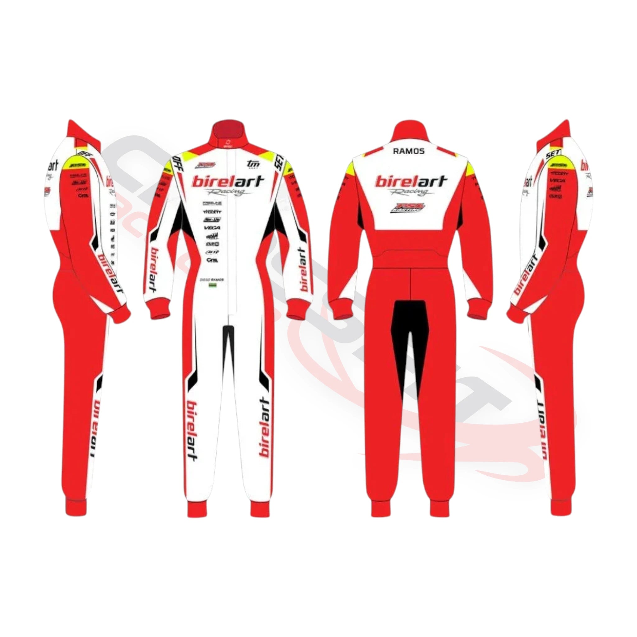 2026 Offset PSL BirelART Karting Race Suit  Red and White