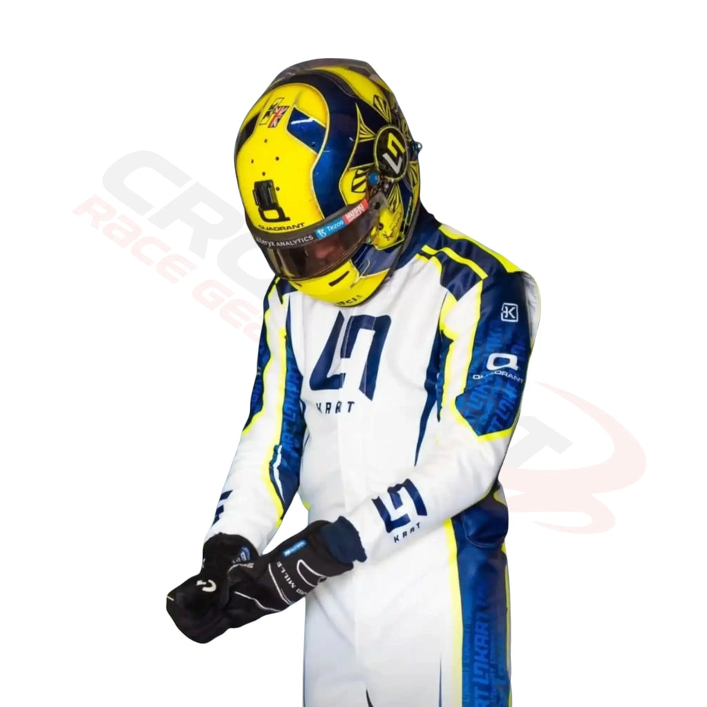 LN Kart OMP Driver Overall White Go Kart Race Suit