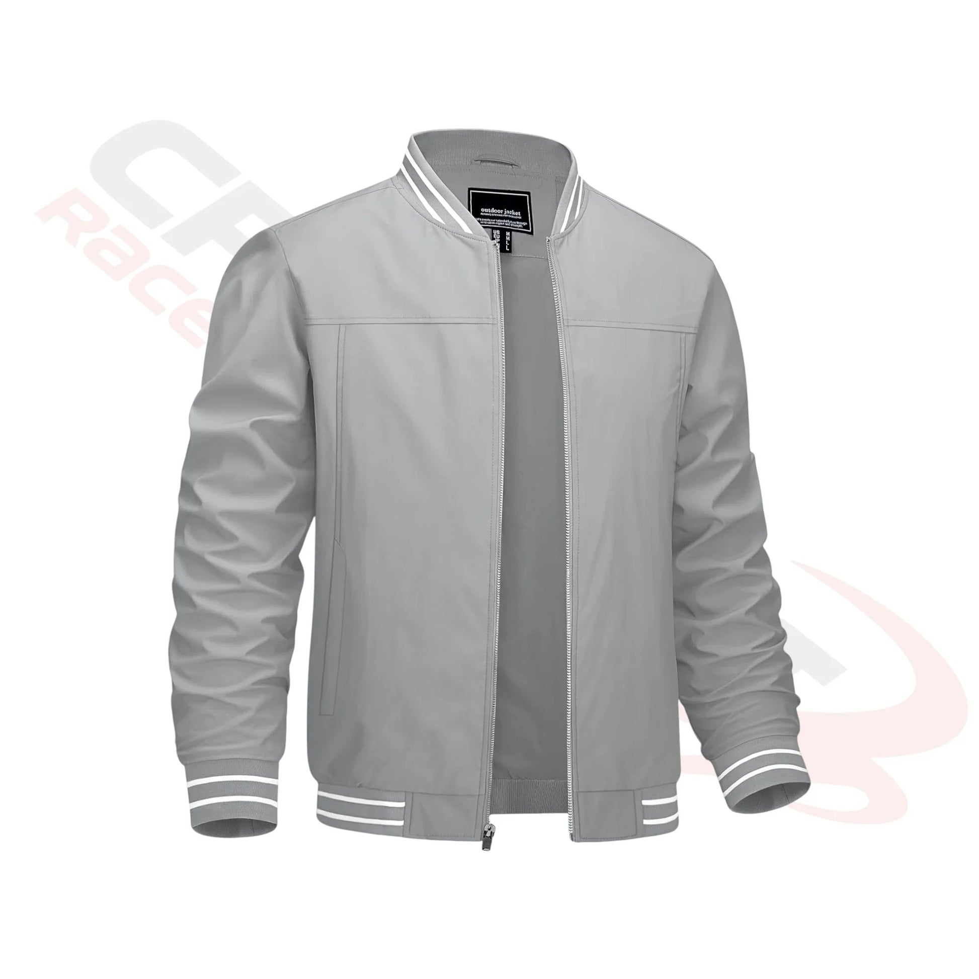 Men's Lightweight Bomber Jacket - Light Grey