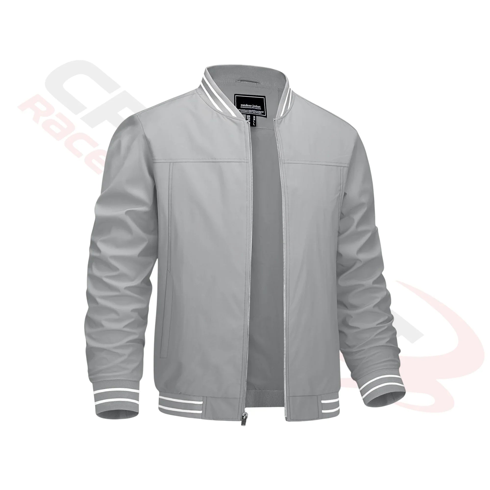 Men's Lightweight Bomber Jacket - Light Grey